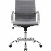 Global Industrial Conference Room Chair with Mid Back & Fixed Arms, Fabric, Gray 695503FGY
